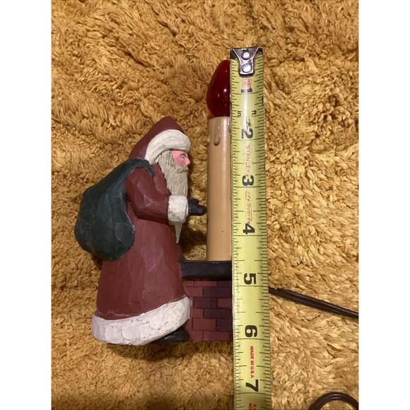 Country Santa & Chimney Christmas Candlesticks Accent Lamp Night Light Set - Picture 4 of 16
